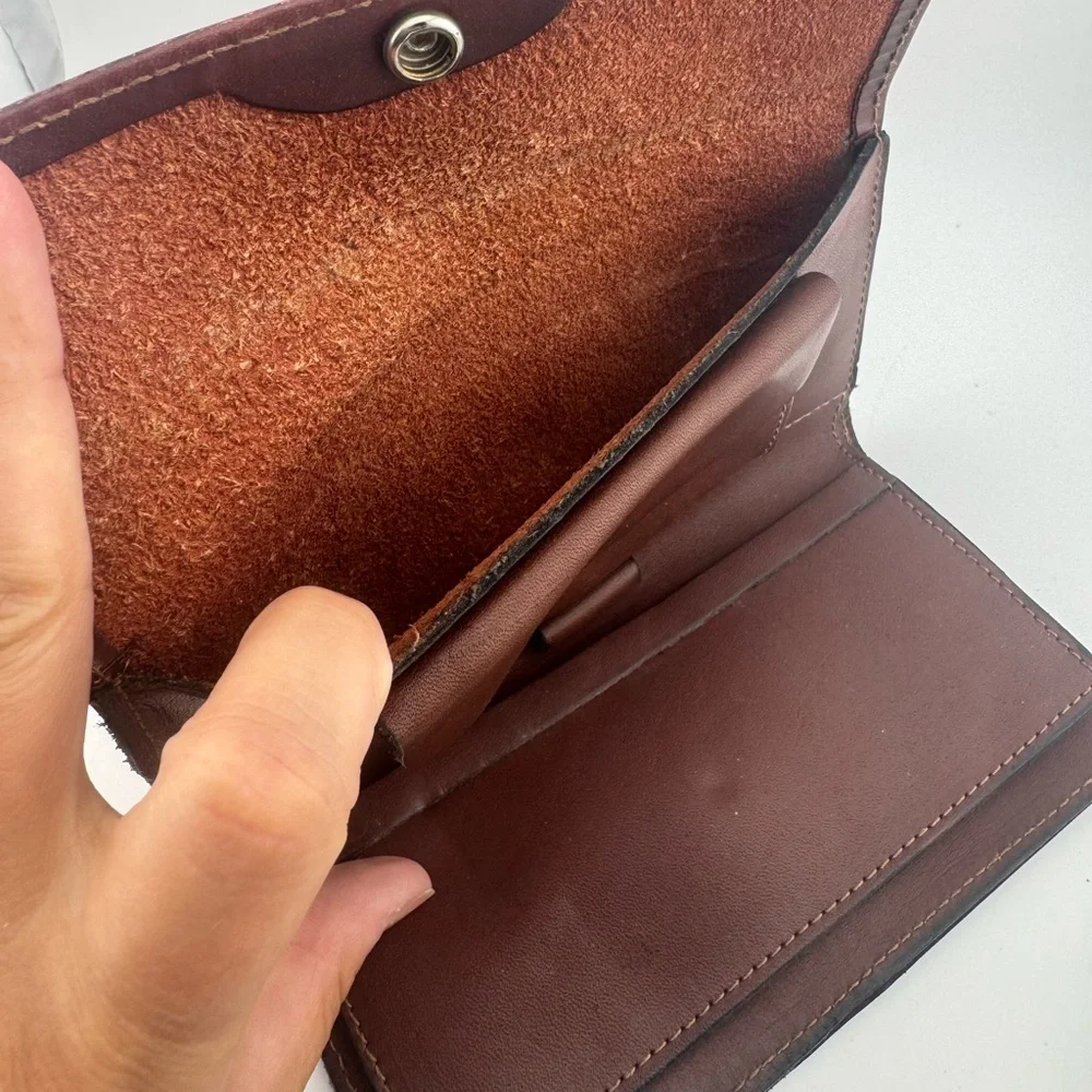 Embossed Brown‎ Leather Wallet with Fish Design